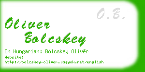 oliver bolcskey business card